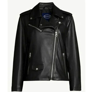 Scoop Women's Faux Leather Moto Jacket